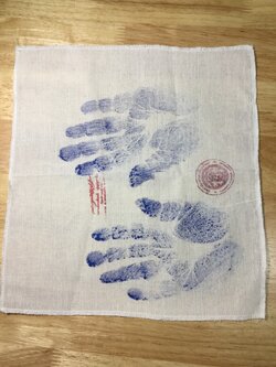 ผ้ายันต์ ลายมือ หลวงพ่อพัฒน์ วัดห้วยด้วน